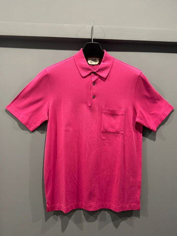 HERMES ホットピンク Hロゴ ポロシャツ 140635763