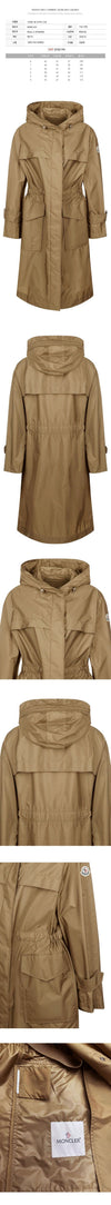 MONCLER HIENGU Logo-Patch Regenmantel Beige 38 539YH 238 117410108 [P]