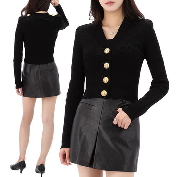 BALMAIN Karbonischer Torso-Knopf-Cardigan 140679350