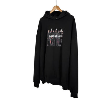 Balenciaga Men's Artwork Real Logo Large Fit Hoodie T-Shirt Black 138555371