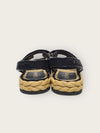 CHANEL Schwarze CC-Logo Lack-Mesh-Velcro-Sandalen 36 140686875 [P]