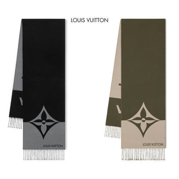 LOUIS VUITTON グラフィックデュアルスカーフ ベージュ M79098 111219653