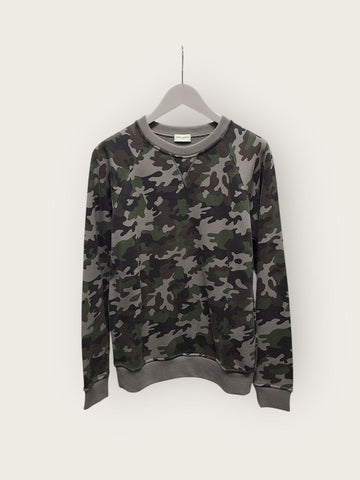 Saint Laurent Grey Military Camouflage Sweatshirt 140725302