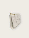 BOTTEGA VENETA ホワイト ゴールド メディウム カセット フォルダ型 カードケース 53626071 [P]