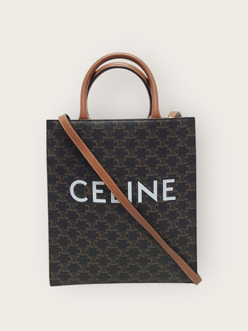 CELINE Triomphe Canvas Vertikal Cabas Tasche Klein 140764750