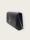 SAINT LAURENT Schwarzes Silbernagel Grand de Poudre Leder Kate Bag Klein 140764765 [P]