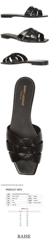 SAINT LAURENT Tribute Flachsandalen Schwarz 571952 BDA00 1000 46529672 [P]