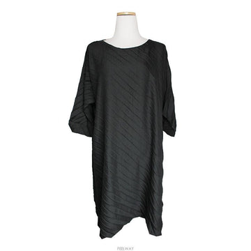ME ISSEY MIYAKE イッセイミヤケ me チャコールグレー プリーツ ワンピース フリーサイズ 140928429