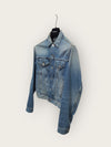 BALENCIAGA Grau BB-Logo gewaschene Jeansjacke 140929828 [P]
