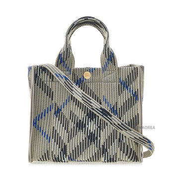 Burberry LL MN KNIT TOTE CH4 B9629 SS25 Mini Check Knit Tote Bag 140936906