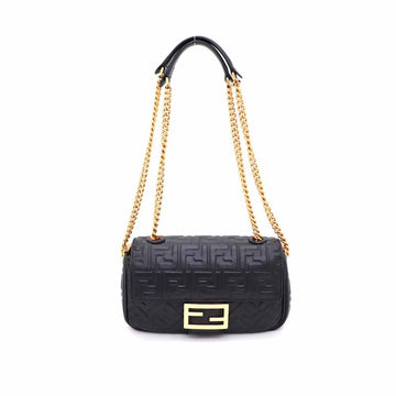 FENDI 8BR793 FF Motif Nappa-Leder Baguette-Ketten-Schultertasche kk67526429 140969139