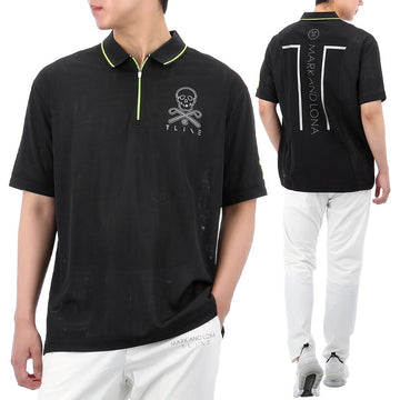 MARK & LONA Tマークパターンポロ半袖Tシャツ 25SS MXM-5A-AP01 BLACK 140983558