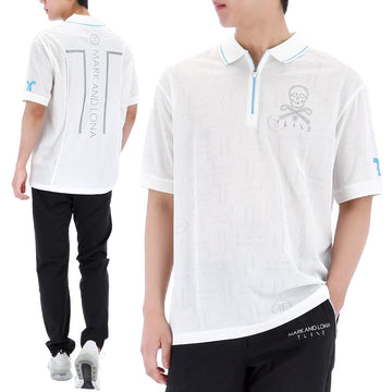 MARK & LONA Tマークパターンポロ半袖Tシャツ 25SS MXM-5A-AP01 WHITE 140984578