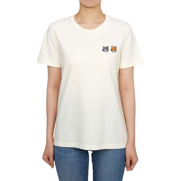 Maison Kitsune Double Bold Foxhead Women's Short Sleeve T-Shirt OW011CFKJ0008 P702 141056058