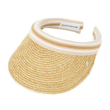 HELEN KAMINSKI Bianca 8 Streifen Damen Visor HAT52203 NATURAL NOUGAT STREIFEN 141056252