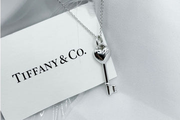 Tiffany & Co Diamond Heart Key Pendant Necklace 141072120