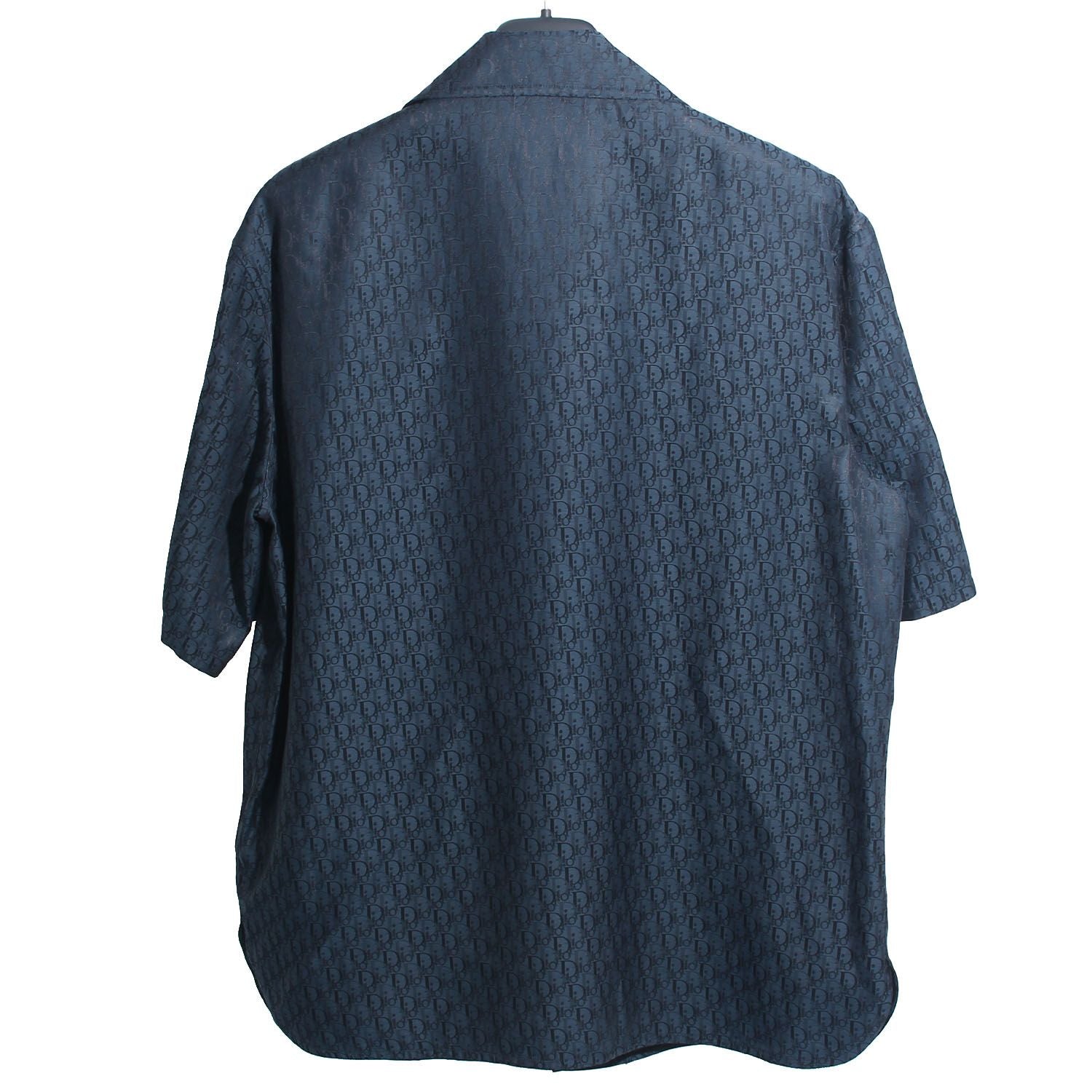 Dior Oblique Cotton Silk Short Sleeve Shirt Navy 483C568A5231 C540