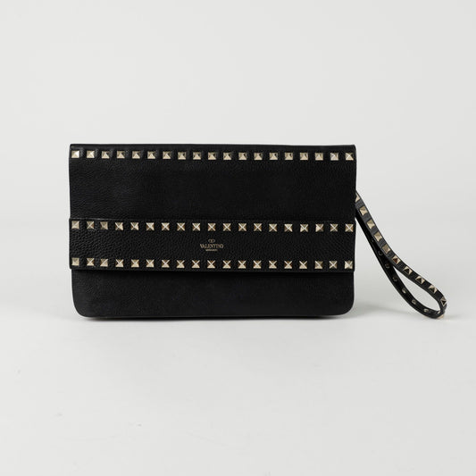 VALENTINO 2B0E80 Rockstud Fold Over Strap Clutch 140965889 [P]