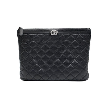 CHANEL Caviar Boy Clutch New Medium L553859 141265366