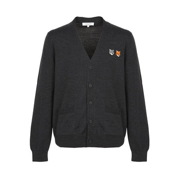 MAISON KITSUNE ダブルボールドフォックスヘッドメンズカーディガン OM051CFKT1036 P190 141265513