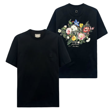 Wooyoungmi Black Flower Short Sleeve T-Shirt 141266419