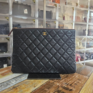 CHANEL Clutch Caviar Gold 12345 141345108 [P]
