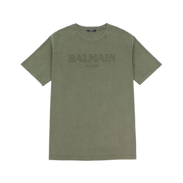 BALMAIN 男性刺繍ヴィンテージ半袖Tシャツ CH0EG010 BC72 UIA 141346275