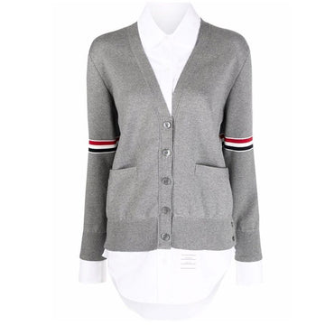 THOM BROWNE 22FW RWB Arm Band V-Neck Cardigan 055 48463322
