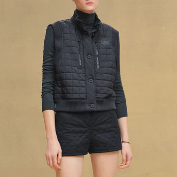 HERMES Damen gesteppte ärmellose Bomber Weste H5H0160DQ5H34 150911110