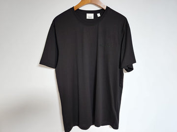BURBERRY L Schwarzes gesticktes Logo T-Shirt 8083941 141364123