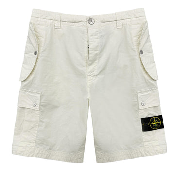 Stone Island 25SS Button Pocket Cargo Shorts Ivory V0093 141412870