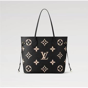 Louis Vuitton Neverfull MM Beige Black Monogram M58907 141428792 [P]