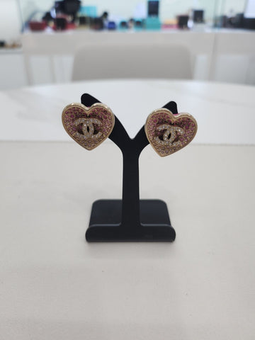 CHANEL CC-Logo Herz Ohrringe 22 Jahr ABA406 141438002