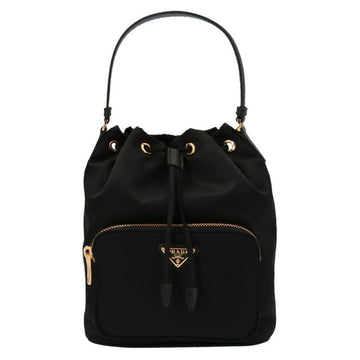 Prada Triangle Logo Bella Bucket Bag Black 1BH038 RV44 F0002 141448191
