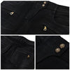 BALMAIN 5457 188N C0100 レディース ブラック ウォッシュ バイカーパンツ 141451774 [P]
