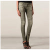 BALMAIN Grün gewaschene Damen-Bikerhose 5358 170N C3901 141451795 [P]