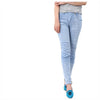Balmain 5145 136N C3010 Women's Blue Slim Biker Pants 141451931 [P]