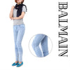 Balmain 5145 136N C3010 Women's Blue Slim Biker Pants 141451931 [P]