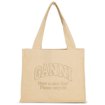 GANNI Tote Bag mit Logo-Stickerei Beige A5575 482 72772499