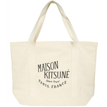 MAISON KITSUNE Logo-Print Tragetasche Ecru LW05102WW0008 P700 56425683