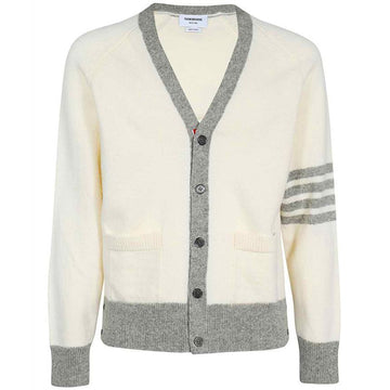 Thom Browne Diagonal Armband V-Neck Wool Cardigan White MKC485A Y1026 100 56425672