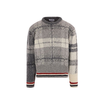 THOM BROWNE チェックジャカードウールモヘアニット MKA410F Y1506 982 61029290