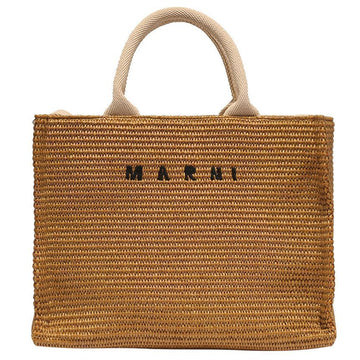 Marni Embroidered Logo Raffia Tote/Shoulder Bag P3860 Z0R42 72772426