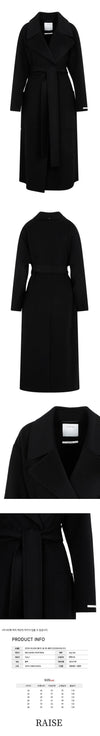 MAXMARA ベルト付きウールコート ブラック 2320160439 013 60894684 [P]