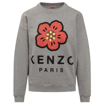 Kenzo Flower Logo Printed Fleece Sweatshirt Grey 2SW011 4ME 94 58155900