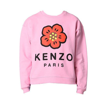 KENZO Blumenlogo-Druck Fleece-Sweatshirt Pink 2SW011 4ME 30 58155897