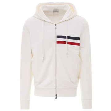 MONCLER Gestreifter Logo Hoodie weiß 8G795 10 809KR 034 56072052
