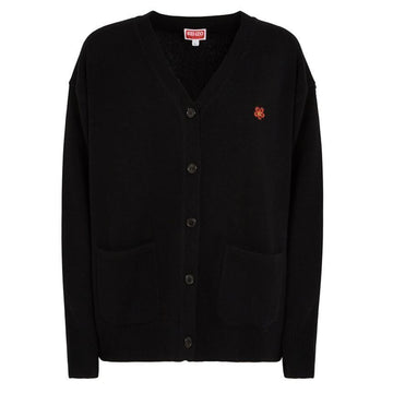 KENZO Damen V-Ausschnitt Wollcardigan mit Bockblumen 2CA342 3LC 99 58155882