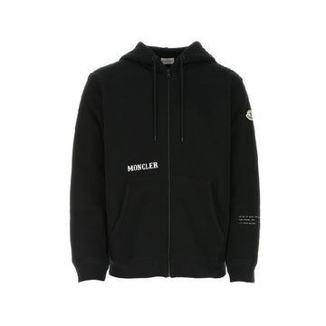MONCLER ロゴバック刺繍フリースフードジップアップブラック 8G000 06 M2372 999 56072046