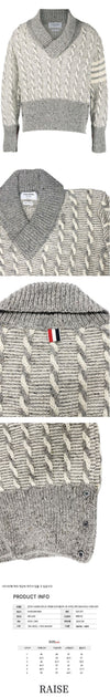 Thom Browne Twist Cable V-Neck Pullover Knit 55909903 [P]